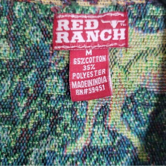Vintage Jacket Women's Red Ranch Horse Tapestry Blazer Western Barn Medium - Picture 3 of 4